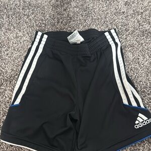 Adidas Kids Black and White Striped Shorts